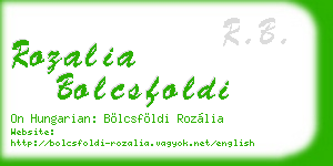 rozalia bolcsfoldi business card